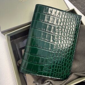 Tom Ford Emerald Green Croc-Embossed Leather Wallet